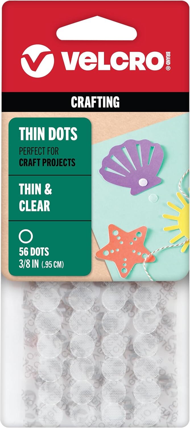 VELCRO® Brand Thin Clear Fastener Dots 95mm x 56 sets
