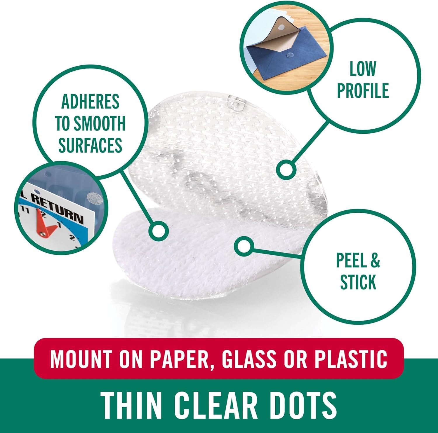 VELCRO® Brand Thin Clear Fastener Dots 95mm x 56 sets