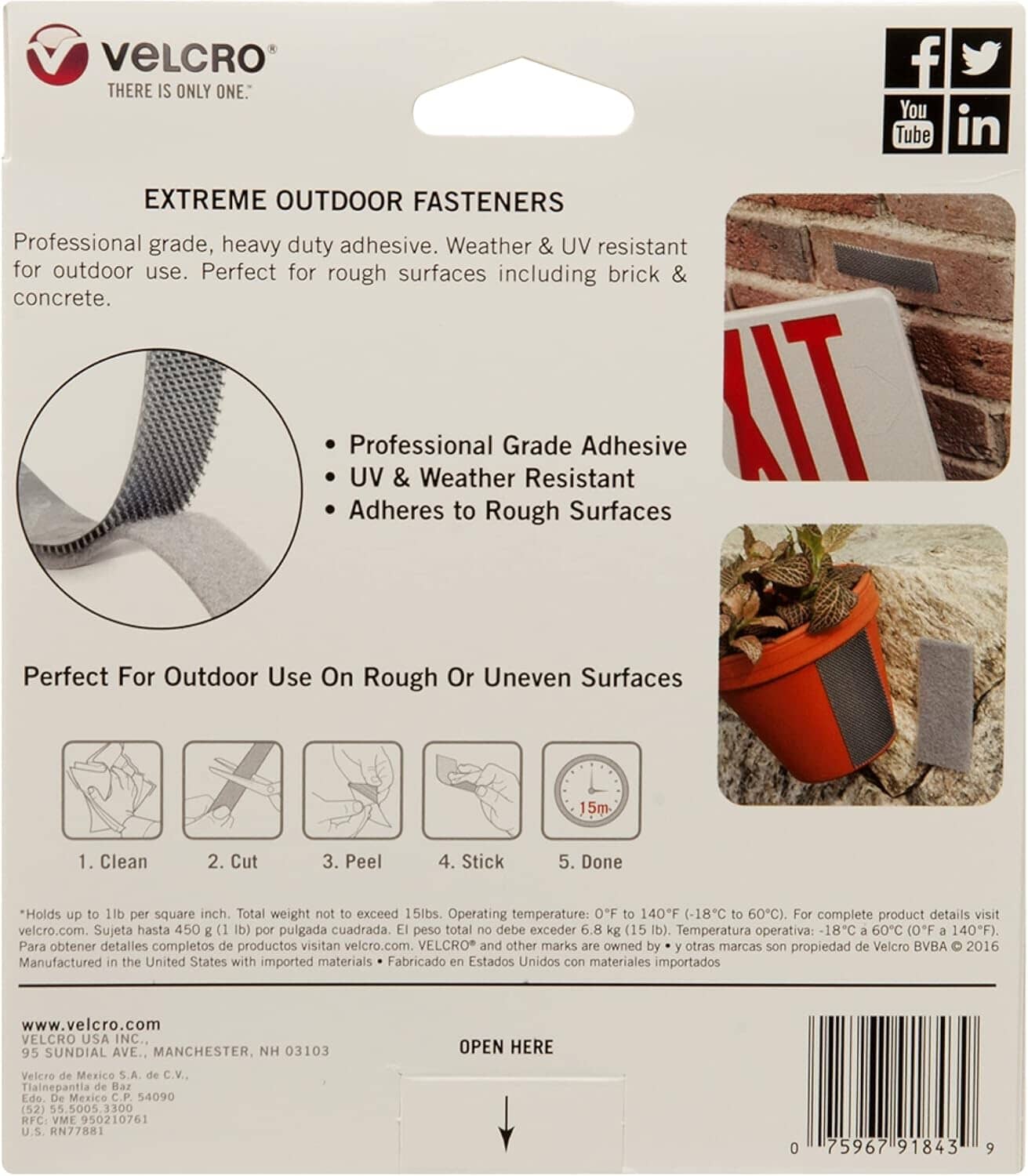 VELCRO® Brand Extreme Outdoor Tape 50mm x 3m