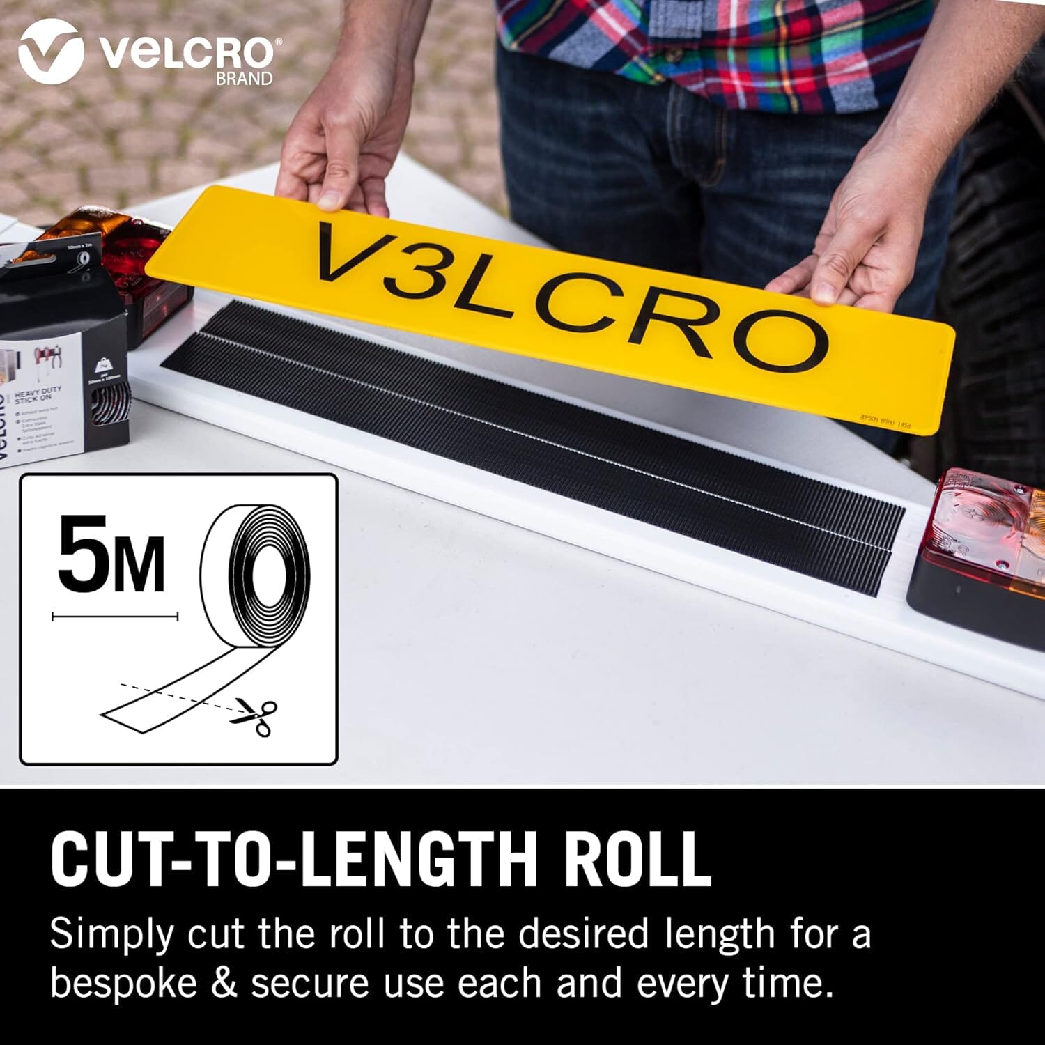 VELCRO® Brand Heavy Duty Stick On Tape 50mm x 10m
