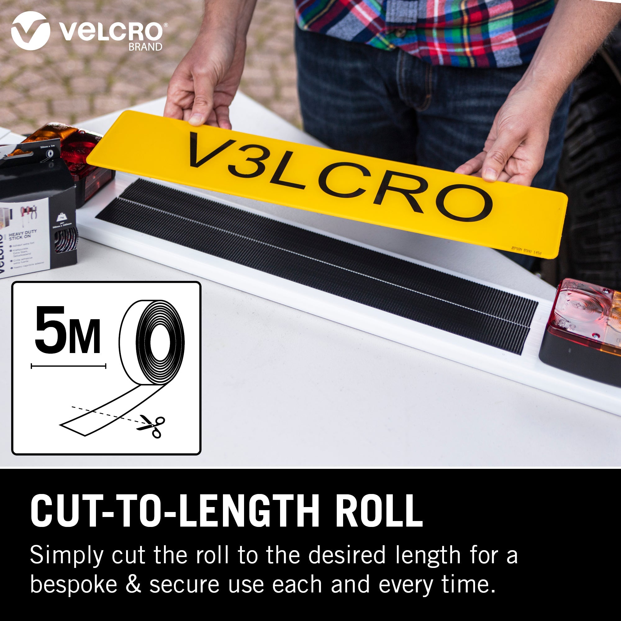 VELCRO® Brand Heavy Duty Stick On Tape 5 m - White