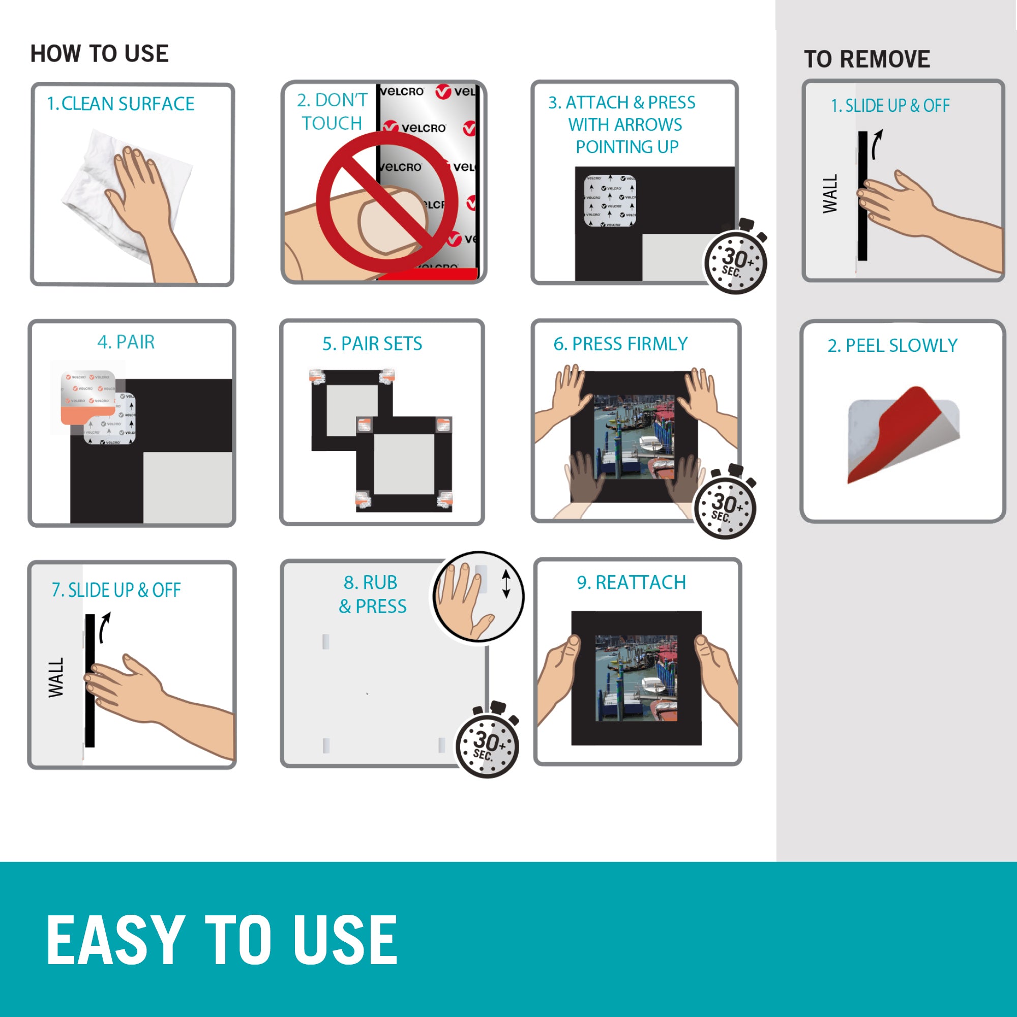 VELCRO® Brand HANGables® Picture Hanging Corners