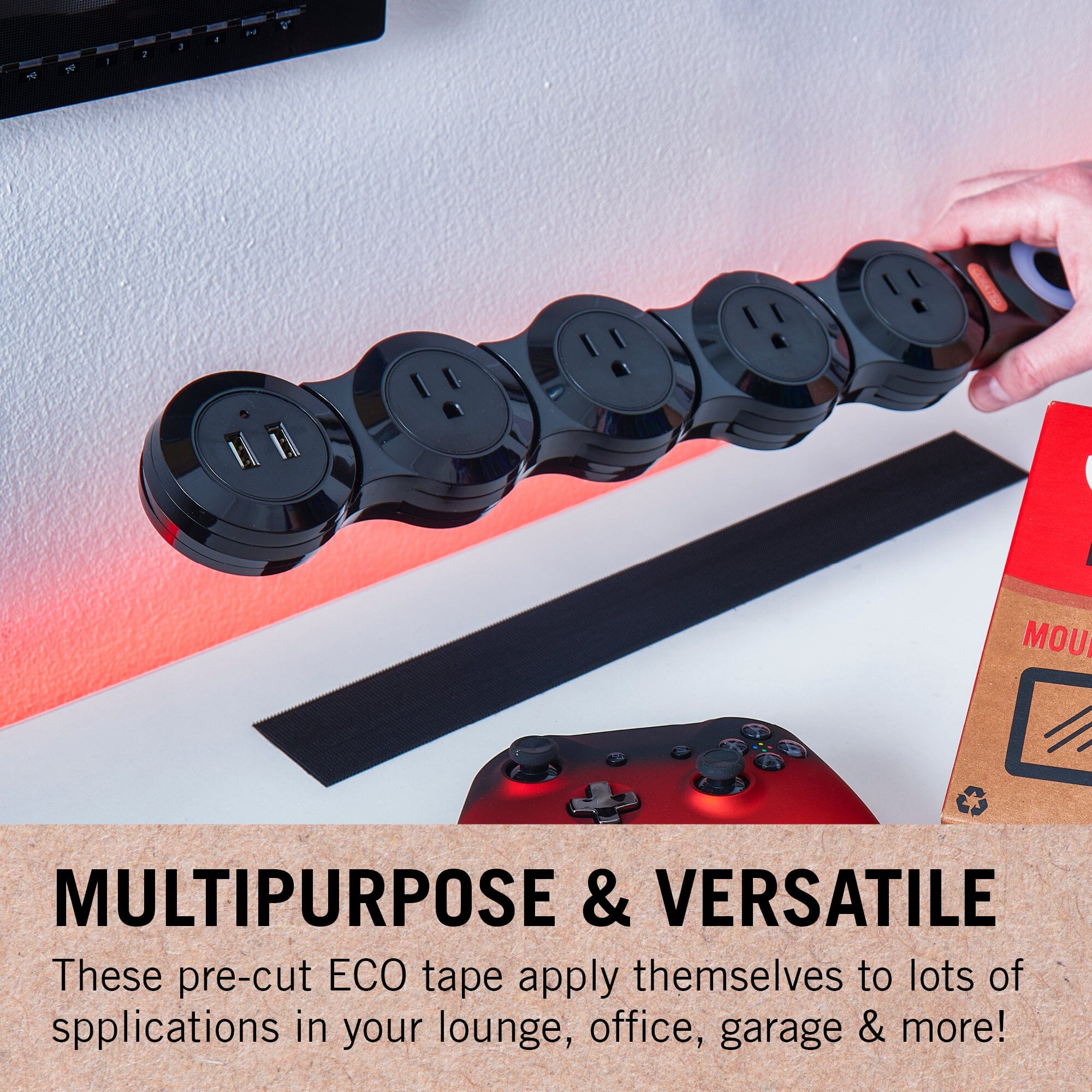 VELCRO® Brand ECO Heavy Duty Tape 47mm x 2.4m. Black.