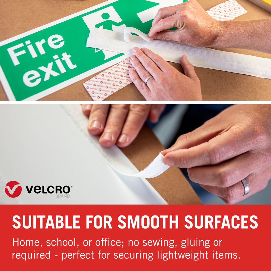 VELCRO® Brand Stick On Tape 2.5m - White