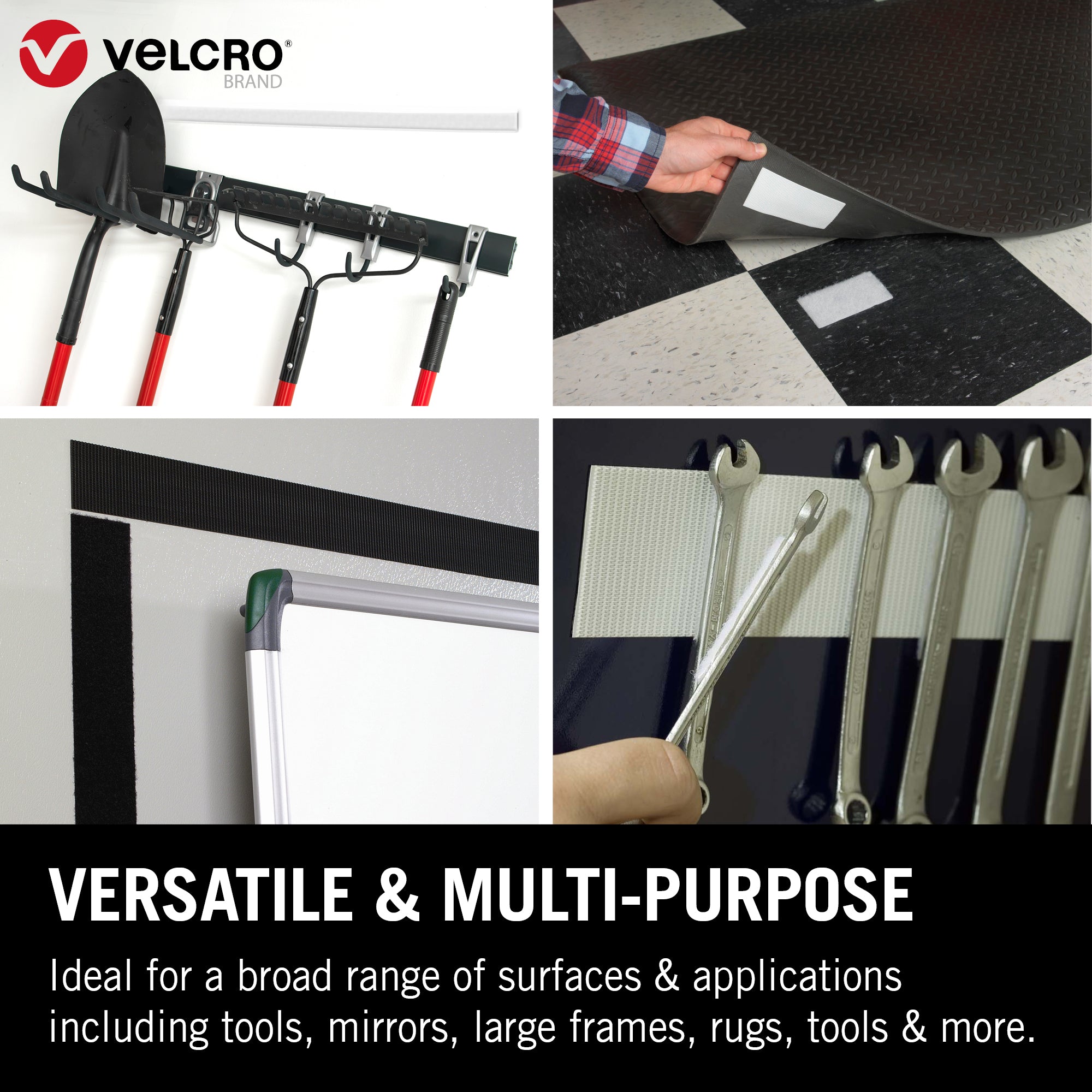 VELCRO® Brand Heavy Duty Stick On Tape 1m - White