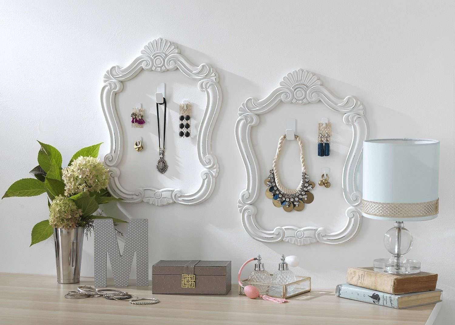 HANGables® Small Removable Adhesive Wall Hooks (White - 2 Pack)