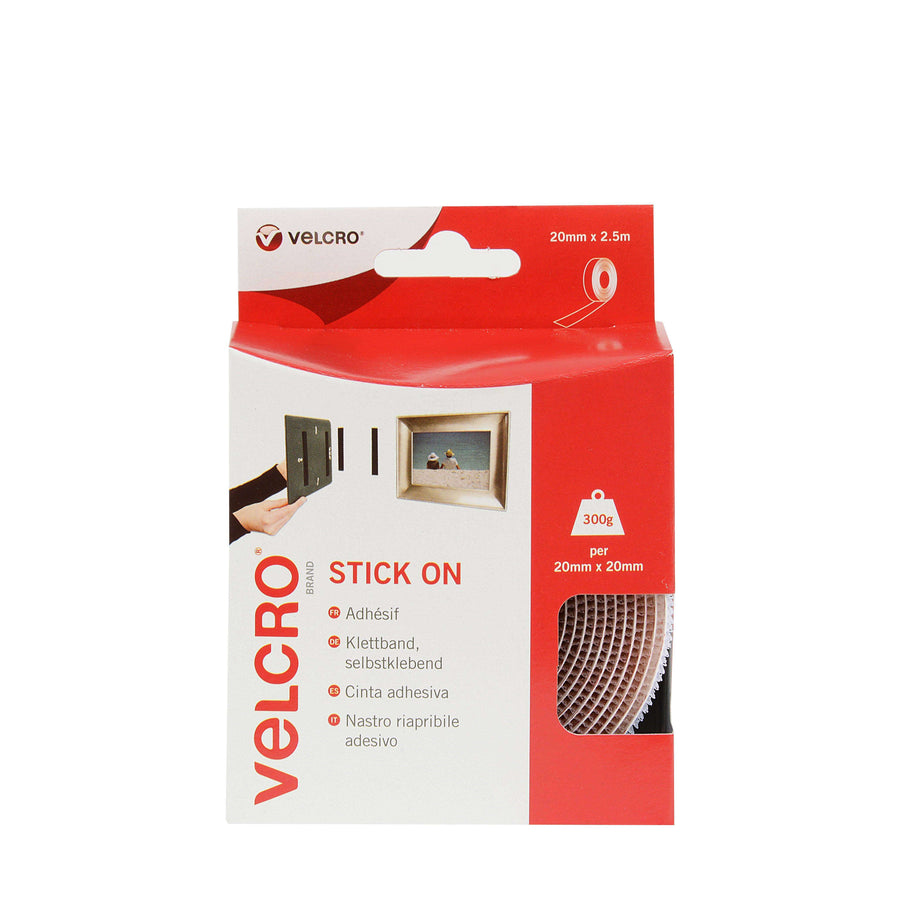 Tape - VELCRO® Brand Stick On Tape 2.5m - White